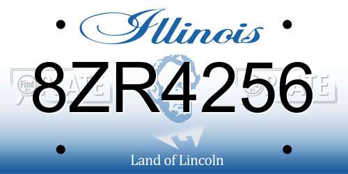 8ZR4256 Illinois License Plate