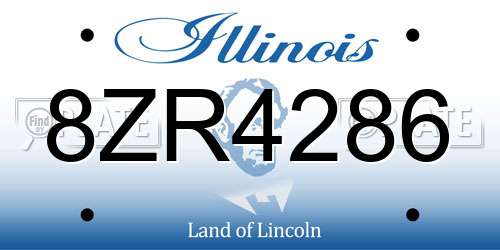 8ZR4286 Illinois License Plate