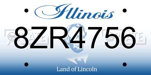 8ZR4756 Illinois License Plate
