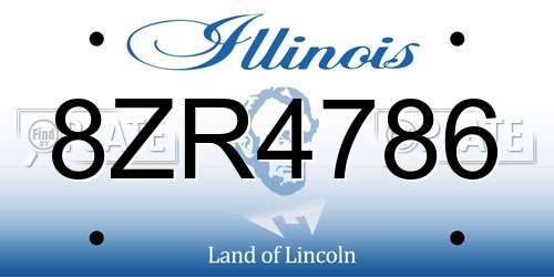 8ZR4786 Illinois License Plate