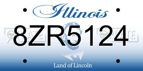 8ZR5124 Illinois License Plate