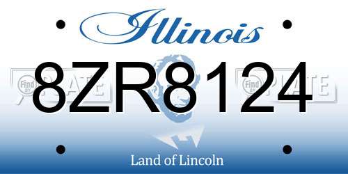 8ZR8124 Illinois License Plate