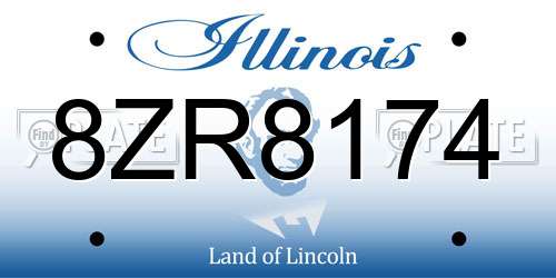 8ZR8174 Illinois License Plate