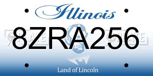 8ZRA256 Illinois License Plate
