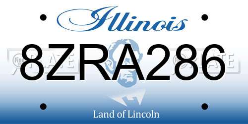 8ZRA286 Illinois License Plate