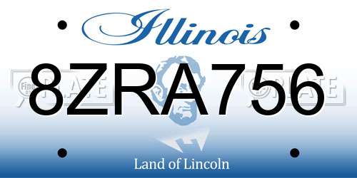 8ZRA756 Illinois License Plate