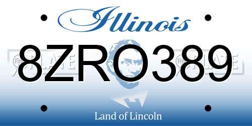 8ZRO389 Illinois License Plate