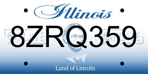 8ZRQ359 Illinois License Plate