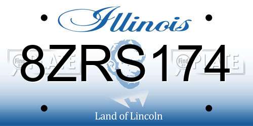 8ZRS174 Illinois License Plate