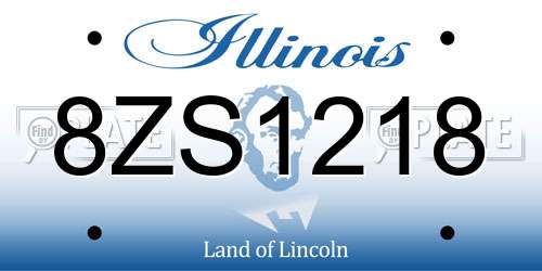 8ZS1218 Illinois License Plate