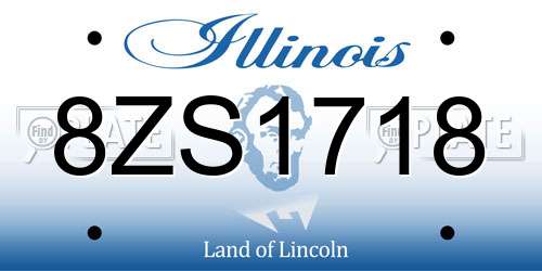 8ZS1718 Illinois License Plate