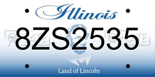 8ZS2535 Illinois License Plate