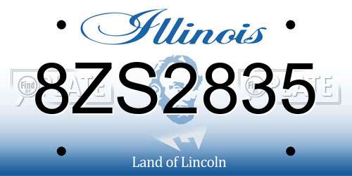 8ZS2835 Illinois License Plate
