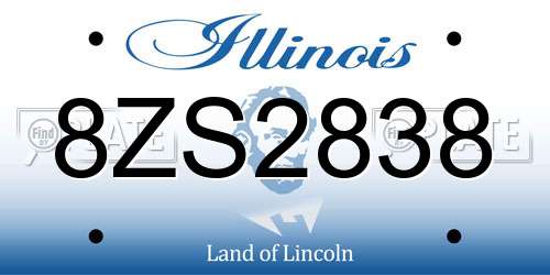 8ZS2838 Illinois License Plate