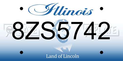 8ZS5742 Illinois License Plate