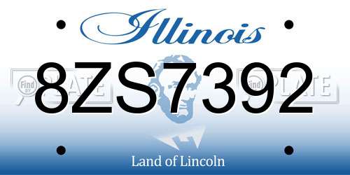 8ZS7392 Illinois License Plate