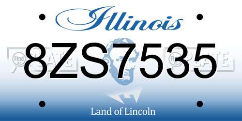 8ZS7535 Illinois License Plate