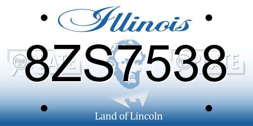 8ZS7538 Illinois License Plate
