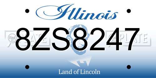 8ZS8247 Illinois License Plate