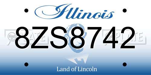 8ZS8742 Illinois License Plate