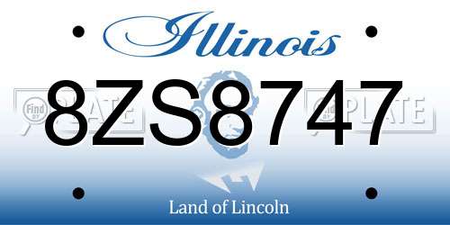 8ZS8747 Illinois License Plate