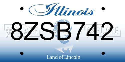 8ZSB742 Illinois License Plate