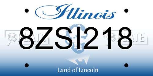 8ZSI218 Illinois License Plate
