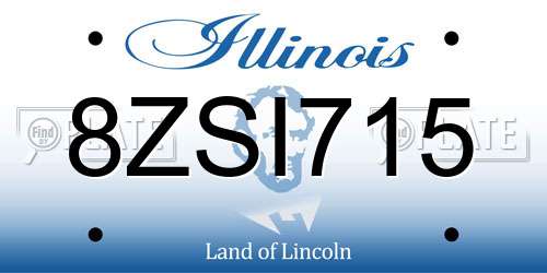 8ZSI715 Illinois License Plate