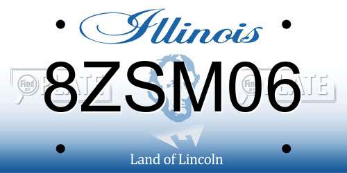 8ZSM06 Illinois License Plate