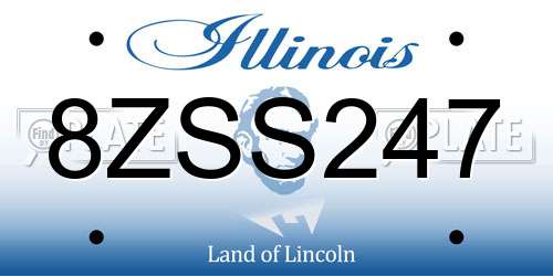 8ZSS247 Illinois License Plate