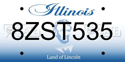 8ZST535 Illinois License Plate