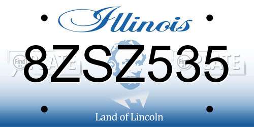 8ZSZ535 Illinois License Plate