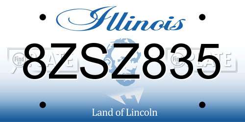 8ZSZ835 Illinois License Plate