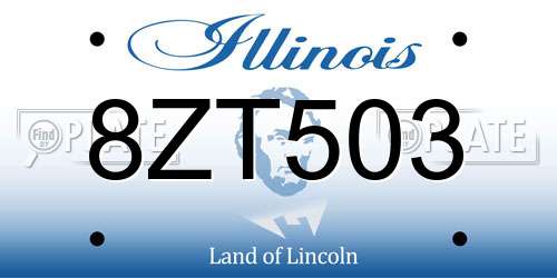 8ZT503 Illinois License Plate