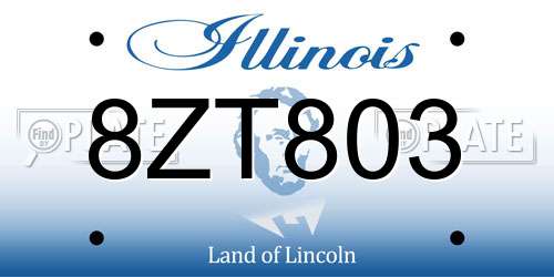 8ZT803 Illinois License Plate