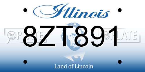 8ZT891 Illinois License Plate