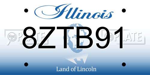 8ZTB91 Illinois License Plate