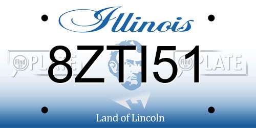 8ZTI51 Illinois License Plate