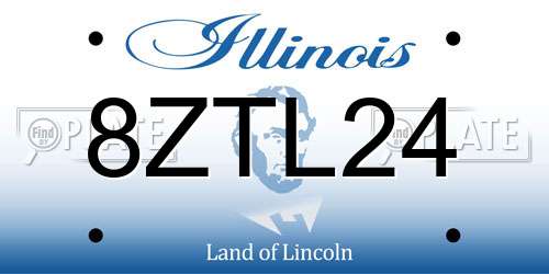 8ZTL24 Illinois License Plate