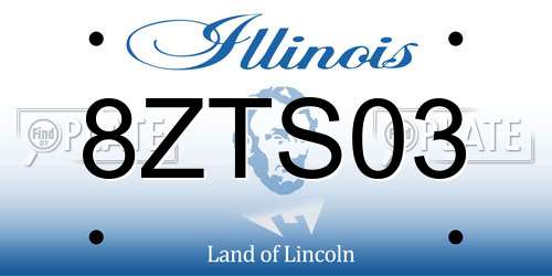 8ZTS03 Illinois License Plate