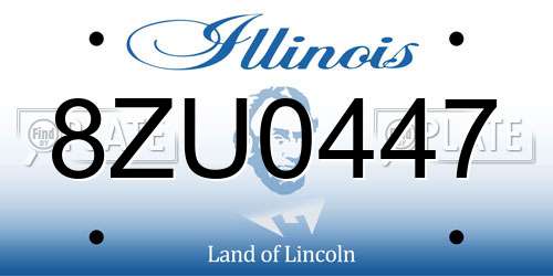 8ZU0447 Illinois License Plate