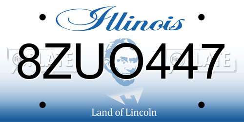 8ZUO447 Illinois License Plate