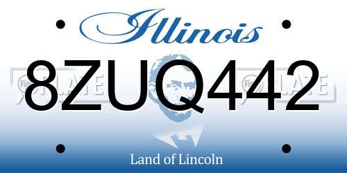 8ZUQ442 Illinois License Plate
