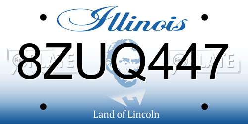 8ZUQ447 Illinois License Plate