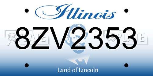 8ZV2353 Illinois License Plate