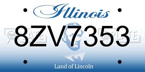 8ZV7353 Illinois License Plate