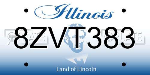 8ZVT383 Illinois License Plate