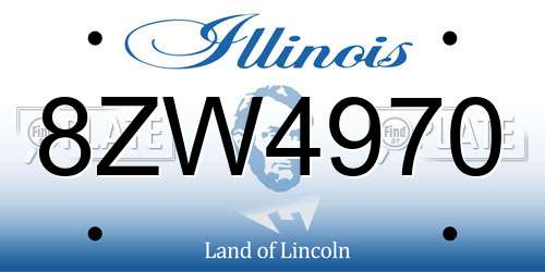 8ZW4970 Illinois License Plate