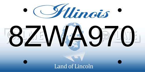 8ZWA970 Illinois License Plate