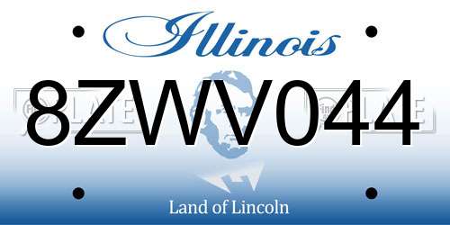 8ZWV044 Illinois License Plate